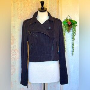 Audience cropped moto jacket